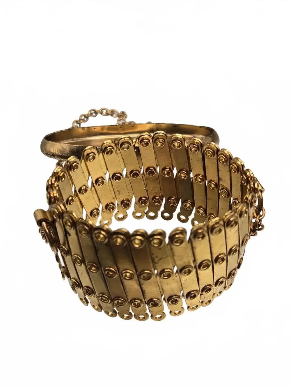 VTG Gold tone oval engraved Gate Top, Expandable, Beggars Purse Top Excellent